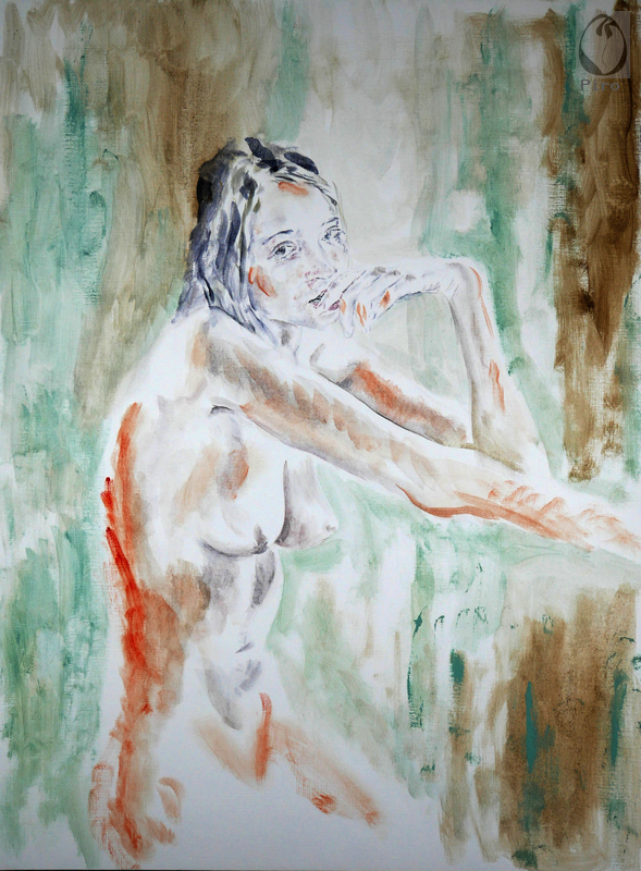 oil on paper - olio su carta di Piro